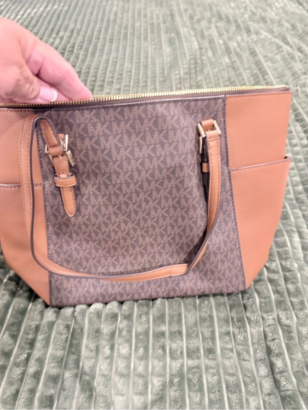 Michael Kors Brown and Tan Signature MK Tote